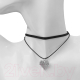 Миниатюра изображения товара Чокер Queen Fair Двойной с нитью, сердце графика / 6766416 (бело-черный в серебре)
