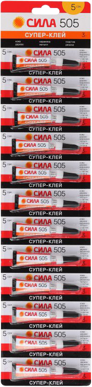 Клей Сила Супер-клей 505-3 лента BL-12 12/576/18432 / Б0033119 (12x3г)