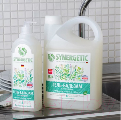 Изображение товара Средство для мытья посуды Synergetic Гель-бальзам биоразлагаемый Эвкалипт и горный чабрец (3.5л)