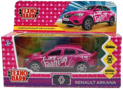 Автомобиль игрушечный Технопарк Renault Arkana / ARKANA-12GRL-PK (розовый)