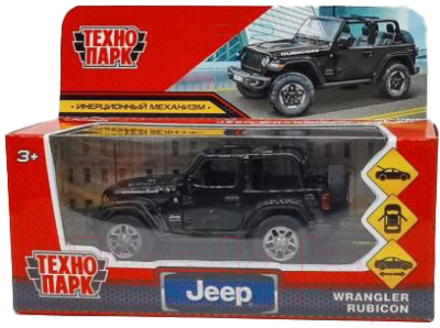 Автомобиль игрушечный Технопарк Jeep Wrangler Rubicon / RUBICON3D-12-BK (черный)