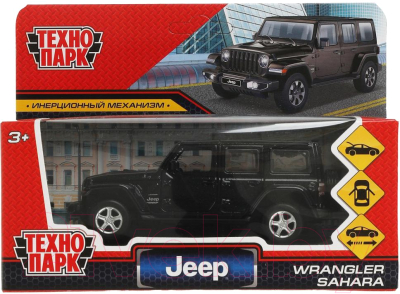 Автомобиль игрушечный Технопарк Jeep Wrangler Sahara / SAHARA5D-12-BK