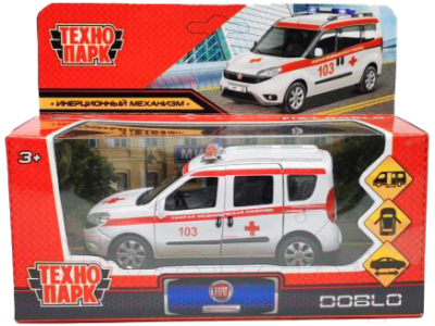 Автомобиль игрушечный Технопарк Fiat Doblo Скорая / DOBLO-12AMB-WH