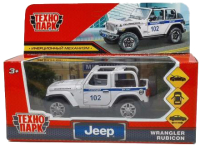 Автомобиль игрушечный Технопарк Jeep Wrangler Rubicon Полиция / RUBICON3D-12POL-WH - 