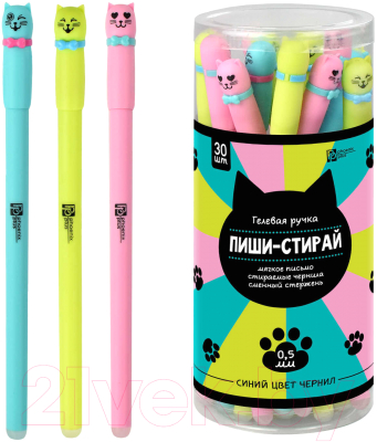 Ручка гелевая Феникс+ Пиши-стирай Милые коты / 57852