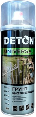 Грунтовка Deton Universal Акриловый быстросохнущий (520мл, серый) - 