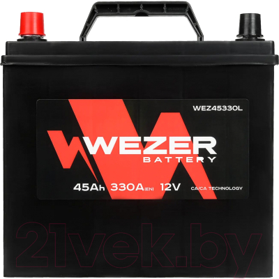 Автомобильный аккумулятор Wezer 330A JIS L+ / WEZ45330L (45 А/ч)