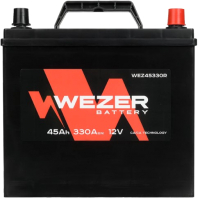 Автомобильный аккумулятор Wezer 330A JIS R+ / WEZ45330R (45 А/ч) - 