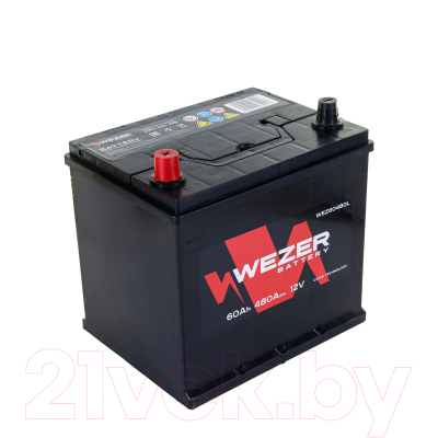Автомобильный аккумулятор Wezer 480A JIS L+ / WEZ60480L (60 А/ч)