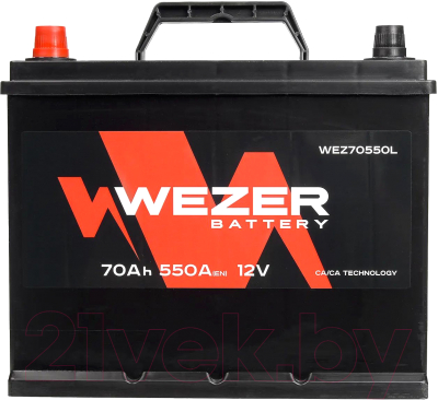 Автомобильный аккумулятор Wezer 550A JIS L+ / WEZ70550L (70 А/ч)
