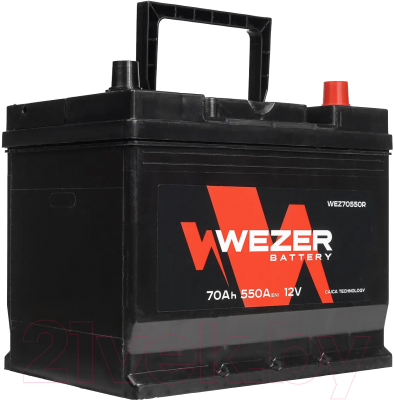 Автомобильный аккумулятор Wezer 550A JIS R+ / WEZ70550R (70 А/ч)