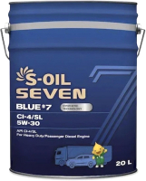 Моторное масло S-Oil Seven Blue №7 CI-4/SL 5W30 / E108610 (20л) - 