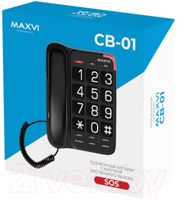 Проводной телефон Maxvi CB-01 (черный)