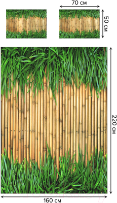 Набор текстиля для спальни Ambesonne Бамбук в траве 160x220 / bcsl_52131