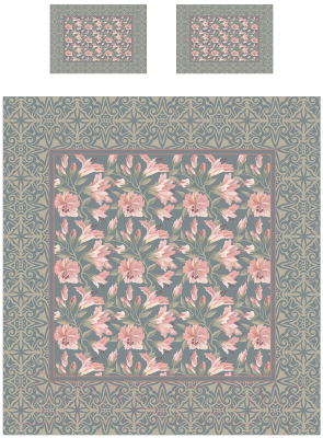 Набор текстиля для спальни Ambesonne Розовые цветы 220x235 / bcsl_78045
