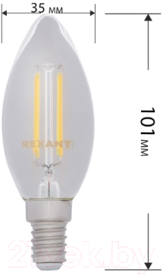 Лампа Rexant Свеча 604-092