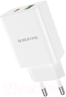 Адаптер питания сетевой Borofone BA56A 1USB/Type-C (белый)
