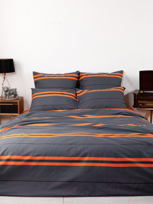 Комплект постельного белья Ночь нежна Royal Оранж Евро 50x70 (2) книжка / 70726-1+10366-1
