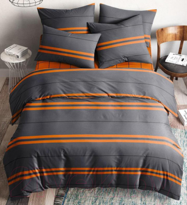 Комплект постельного белья Ночь нежна Royal Оранж Евро 70x70 (2) книжка / 70726-1+10366-1 
