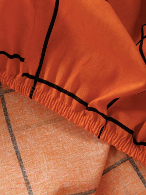 Комплект постельного белья Ночь нежна Royal Оранж Евро 70x70 (2) книжка / 70726-1+10366-1 