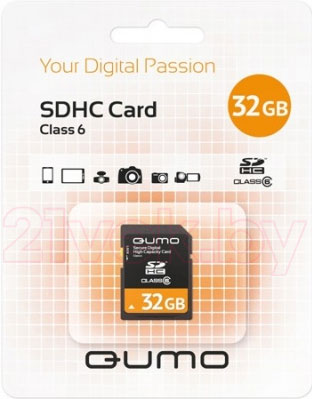 Карта памяти Qumo SDHC (Class 6) 32GB (QM32GSDHC6) - общий вид