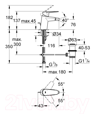 Смеситель GROHE Eurodisc Cosmopolitan 33244002