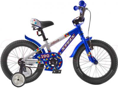 Детский велосипед STELS Pilot 190 (18, Blue-White) - общий вид