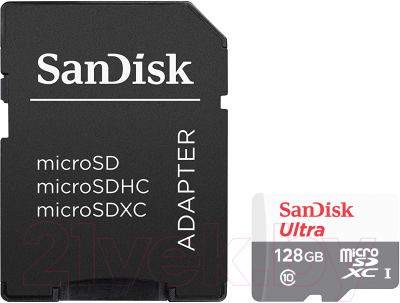 Карта памяти SanDisk Ultra Android microSDXC 128GB + адаптер (SDSQUNS-128G-GN6TA)