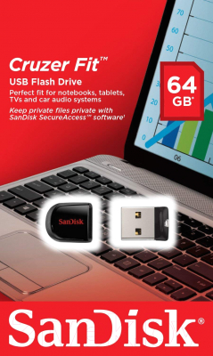 Usb flash накопитель SanDisk Cruzer Fit 64GB (SDCZ33-064G-B35)