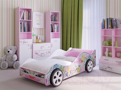 Декоративный элемент для кровати-машины Vivat Колеса (2шт) - Фото прикрепленных к кровати колес