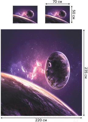 Набор текстиля для спальни Ambesonne Бесконечность космического пространства 220x235 / bcsl_25094