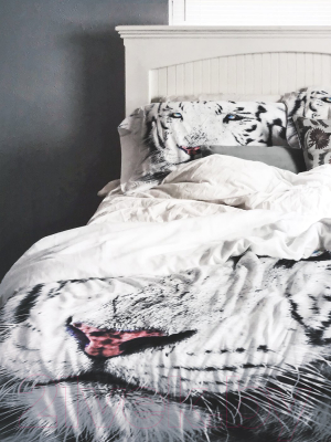 Изображение товара Комплект постельного белья Ambesonne Белый тигр / bls_12734_euro