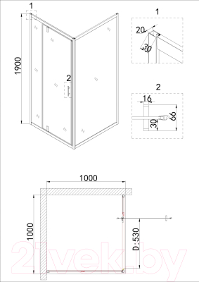 Душевой уголок Niagara NG-63-10A-A100 100x100x190