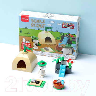 Конструктор Miniso Snoopy Collection Лагерная палатка / 6518 (46эл)
