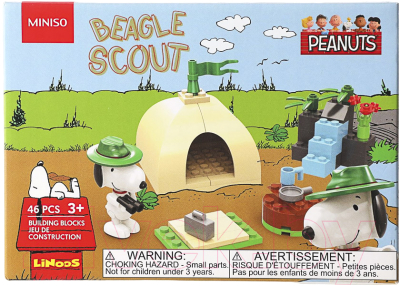 Конструктор Miniso Snoopy Collection Лагерная палатка / 6518 (46эл)