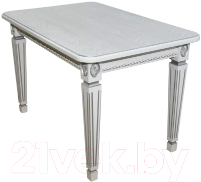 Обеденный стол Мебелик Меран 01 раздвижной (белый/патина)