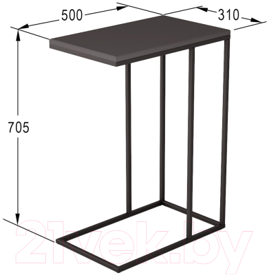 Приставной столик Мебелик Агами (графит/черный)
