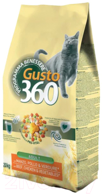 Сухой корм для кошек Pet360 Best Breeder 360 Gusto Adult с говядиной, курицей и овощами (20кг)