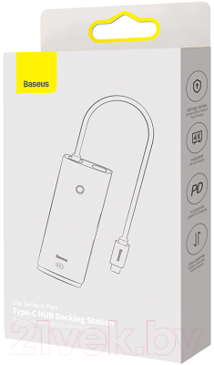 USB-хаб Baseus Lite Series 6-Port Type-C HUB Docking Station / WKQX050101 (черный)