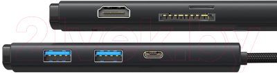 USB-хаб Baseus Lite Series 6-Port Type-C HUB Docking Station / WKQX050101 (черный)