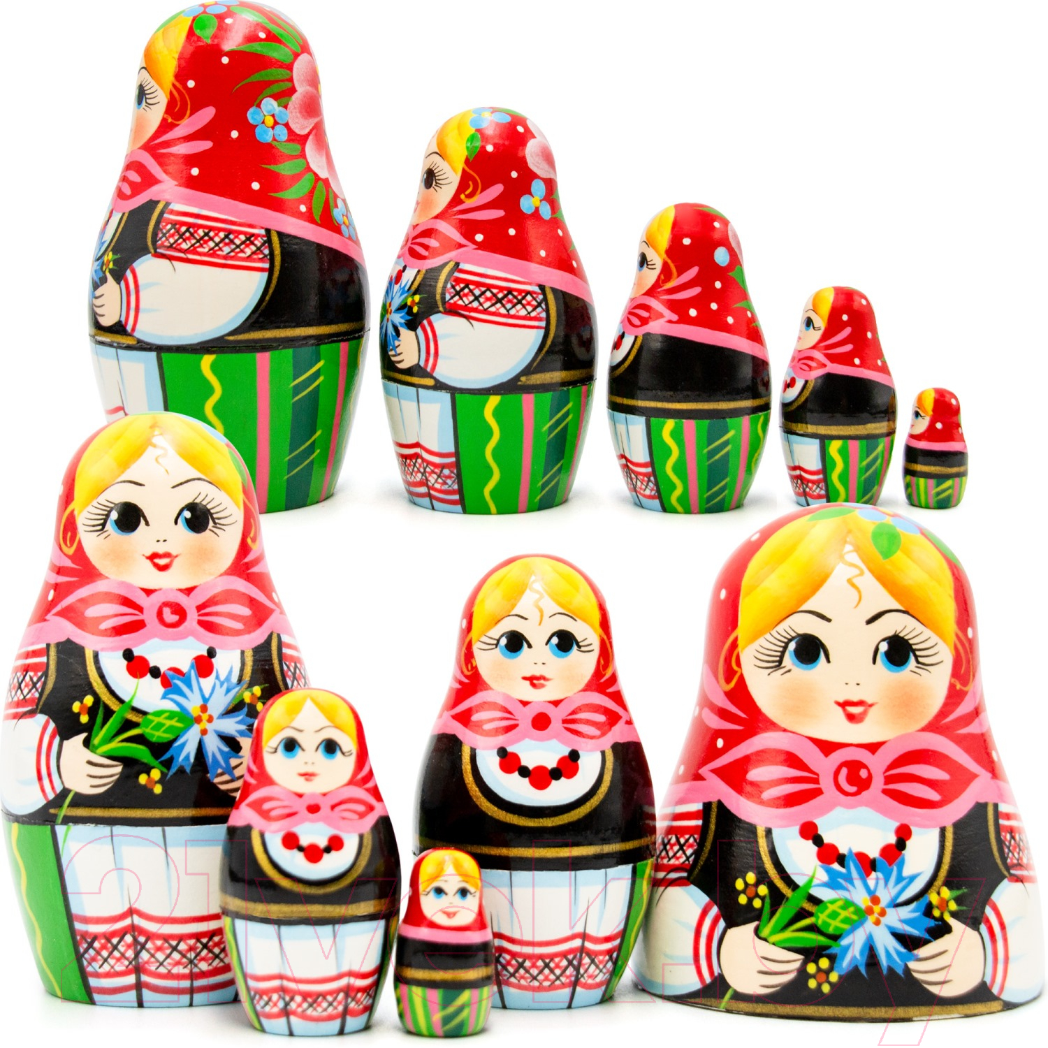 Матрешка сувенирная Брестская Фабрика Сувениров С букетом васильков / 5035 — фото 2