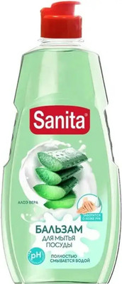 Средство для мытья посуды SANITA Pure Алоэ вера (450г) - 