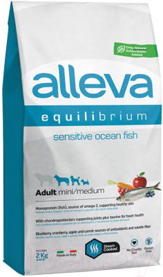 Сухой корм для собак Alleva Equilibrium Сенситив с океанической рыбой / P6007 (2кг)