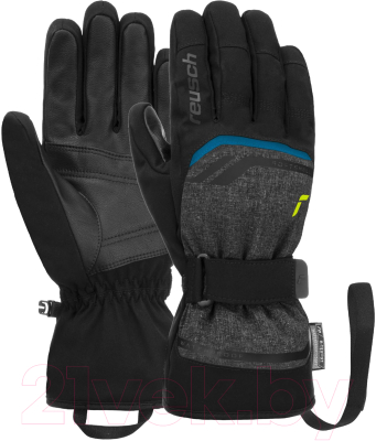 Перчатки лыжные Reusch Primus R-Tex Xt/6201224-6623 (р-р 8, Black Melange/Safety Yellow/Brilliant Blu)