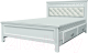 Полуторная кровать Bravo Мебель Грация 140x200 с ящиками (белый античный) - 