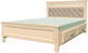 Полуторная кровать Bravo Мебель Грация 140x200 с ящиками (дуб молочный) - 