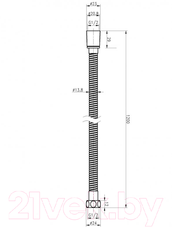 Душевой шланг Cezares CZR-FMM-120-NOP