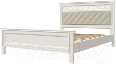 Изображение товара Двуспальная кровать Bravo Мебель Грация 160x200 (белый античный)