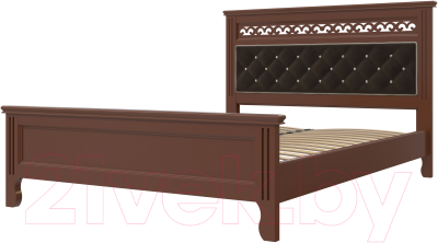 Двуспальная кровать Bravo Мебель Грация 160x200 (орех)