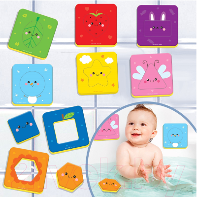 Набор игрушек для ванной Крошка Я Цвета и формы Макси-пазлы 2 в 1 / 7345340